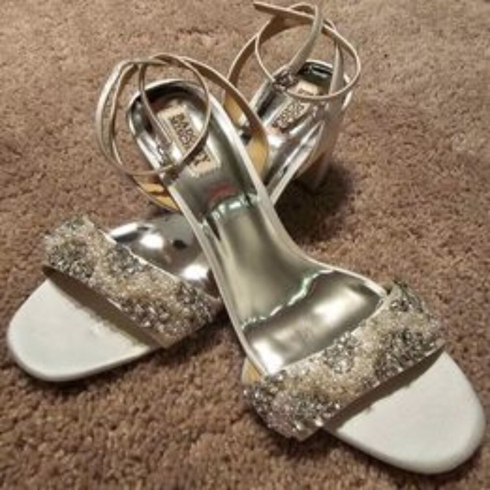 Badgley Mischka Clara Embellished Strap Evening Shoe